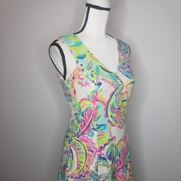 Lilly Pulitzer Dahlia Fit and Flare Toucan Play Sleeveless Dress Sz XS - Picture 9 of 13